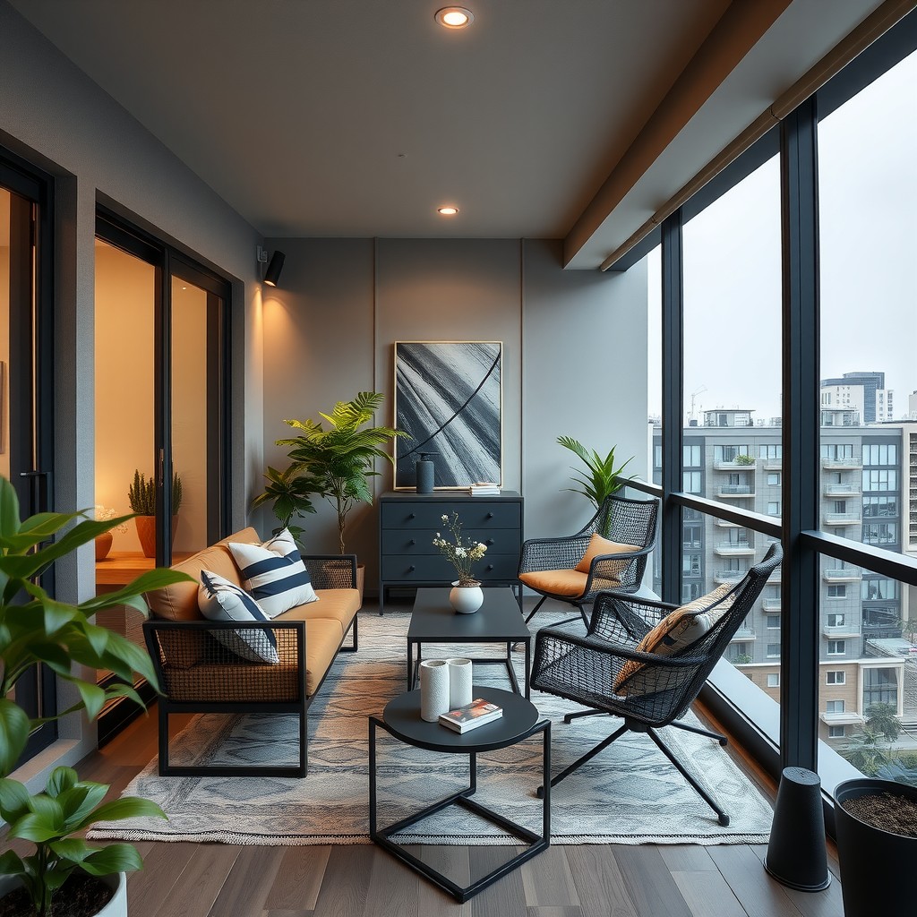 Kako urediti balkon s modernim namještajem i rasvjetom